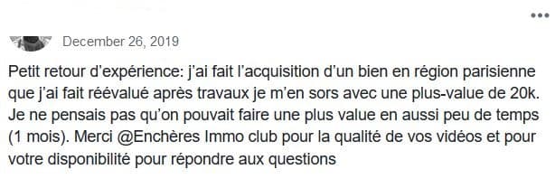 Retour d'expérience d'un membre : revente avec une plus-value de 20 000 € en un mois.
